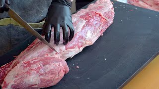 【肉磨きASMR】ノーカット無編集で三田和牛の牛ヒレを磨くだけの動画