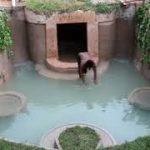 Making an underground swimming pool and temple within a week check amazing underground swim pool
