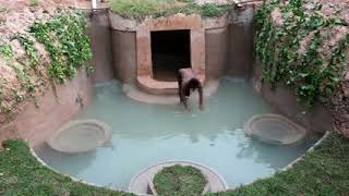 Making an underground swimming pool and temple within a week check amazing underground swim pool