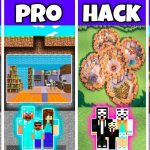 Minecraft Battle: FAMILY UNDERGROUND EASY BASE HOUSE BUILD CHALLENGE – NOOB vs PRO vs HACKER vs GOD