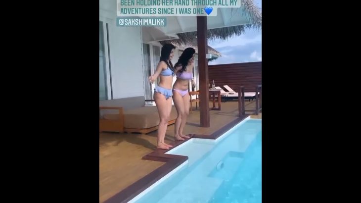 Swimming pool me Masti || bikini girls Masti in pool
