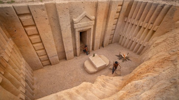 Two Men Build The Most Incredible Underground Temple Villa with Slide Swimming Pool Part1