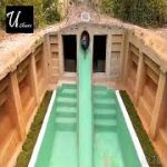 90 Days Built Underground Temple Tunnel and Water Slide Pool.