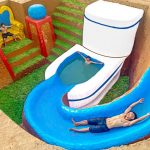 Building Underground Tunnel Water Slide Park To Toilet Swimming Pool And Underground Temple House