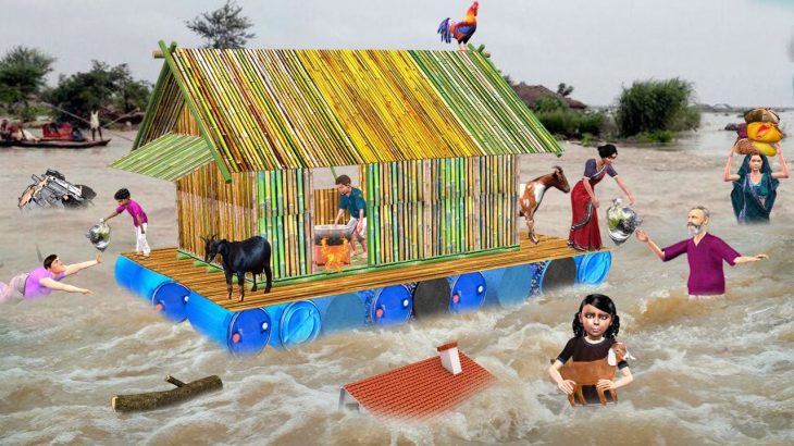 गरीब क तिरती बांस घर Garib Ka Floating Bamboo Flood House Comedy Video हिंदी कहानियां Hindi Kahaniya