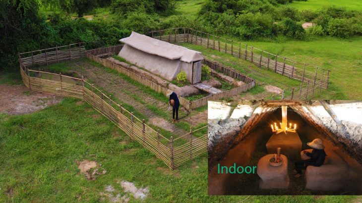 Girl Build Underground House And Fish Pond With Vegetable Garden Around Underground House [Full]