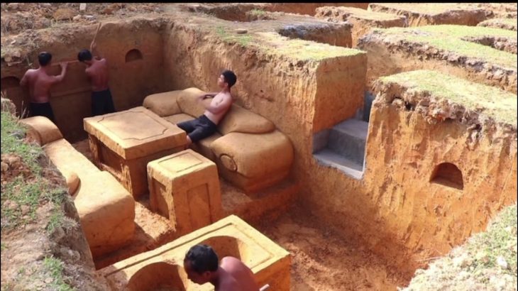 Building Underground Water Maze To Secret Underground House And Swimming