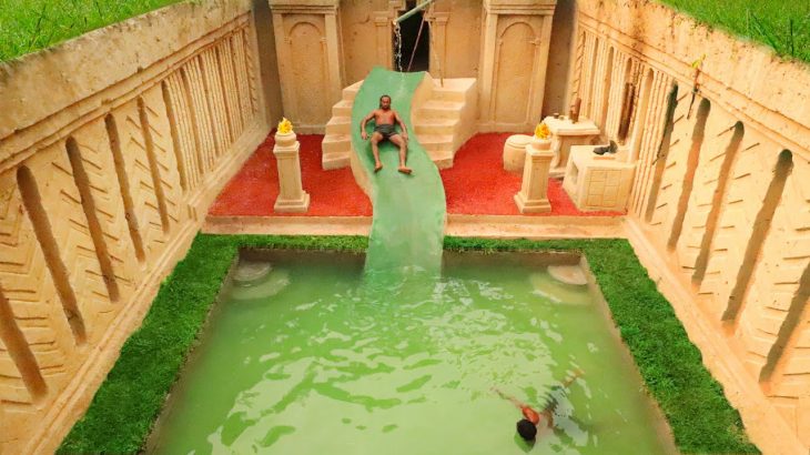 My 115 Days Build The Most Elegant Underground Water Slide Park House