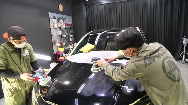 ホンダ ヴェゼル RS クリスタルブラックパール経年車、磨き&G’ZOXリアルガラスコートクラスH施工 スピード関西