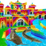 30 Days Building 1M Dollars Water Slide Park Into Underground Swimming Pool House For Eel & Catfish