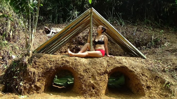 365 Days Solo Bushcraft, Build The Most Beautiful Underground House Villa by Ancient Skills