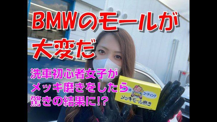 【さるぴか】BMWのメッキモールが大変だ！洗車初心者女子がメッキ磨きに挑戦したら驚きの結果に・・・