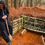 Building An Underground Bushcraft Survival Shelter!! Ep-3. Building the walls/steps and Bed.