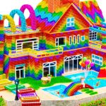 Satisfying Video | Build Country Farm Villa Have Fish Pond & Smart Elevator From Magnetic Balls