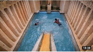 Summer holiday building , underground house with swimming pool  underground house minecraft