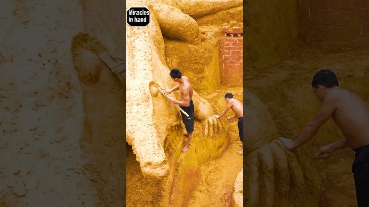 Build swimming pool water slide crocodile ? around secret underground house (part-8)#shorts