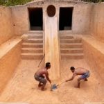 Built Underground Temple Tunnel and Water Slide Pool