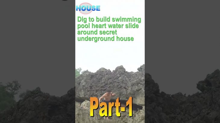 Dig to build swimming pool heart water slide around secret underground house#shorts#miniature house#