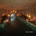TEMPLE Building Underground & Water Slide to Swimming pool
