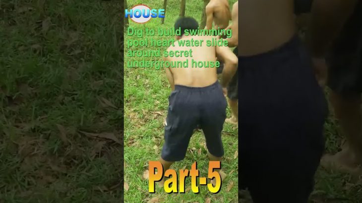 dig to build swimming pool heart water slide around secret underground house#miniature  house#shorts