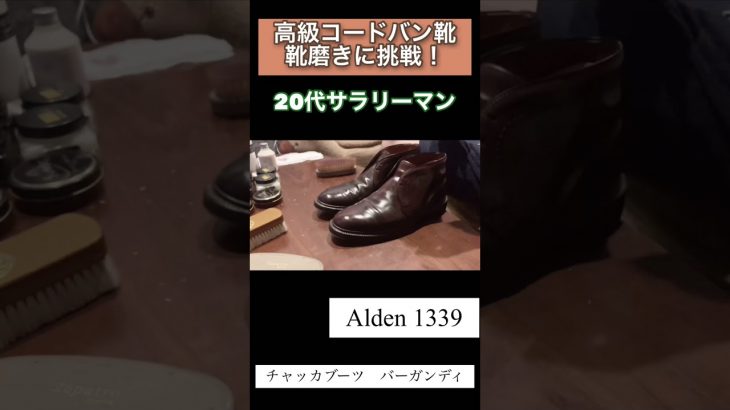 【鏡面磨き】高級コードバン靴磨き「Alden 1339」 #shorts