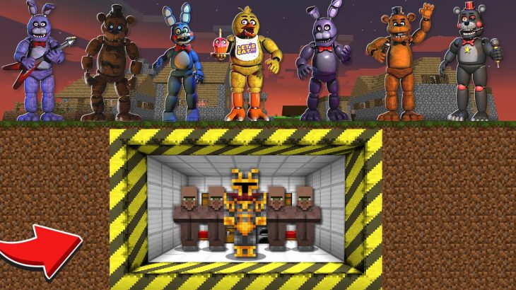 Minecraft BUILD A SAFE UNDERGROUND BUNKER HOUSE AGAINST FIVE NIGHTS AT FREDDYS MOD !! Minecraft Mods