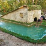 20Days Building Underground House And Swimming Pool with Decoration Living Room