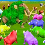 5 Zombie Mammoth Saves Cow Life Vs 5 Zombie Rhino Epic Fight Vs Mammoth Elephant Epic Battle Fight