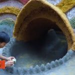 Build Swimming Pool Water Slide Crocodile Around The Secret Underground House – Primitive Survival