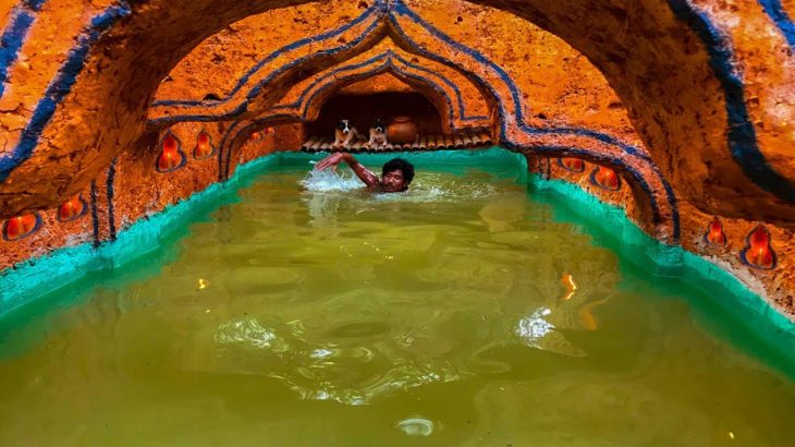 Building Underground House And Swimming Pool At Forest By Ancient Skill