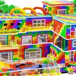 DIY – Construction of Rainbow Resort with Swimming Pool from Magnetic Balls For Hamster