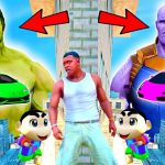 Franklin and Shinchan & Pinchan play HIDE AND KILL with Squid Game Doll In GTA 5