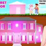 I Disguised My GIANT PINK MANSION As A TINY HOME In Bloxburg To Avoid Gold Diggers… Roblox