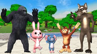 Swimming pool comedy video #cartoongorilla and wolf amazing comedy by Mr Lavangam