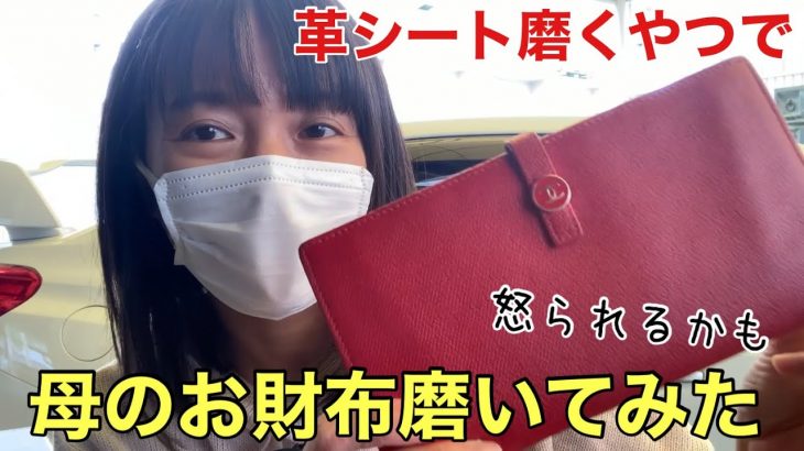 車用革シート磨くやつで母の財布磨いたらどうなるかやってみた車好き女子