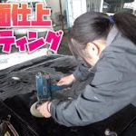 ランクルのボンネット塗装面仕上げで磨いてコーティングを施工する動画　ランドクルーザー80がピカピカになったよ