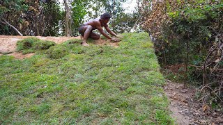 Building Underground Green Roof House with Decoration Underground Room