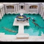 Building the underground temple and swimming pool & Feed the crocodile | The Jungle Builders #shorts
