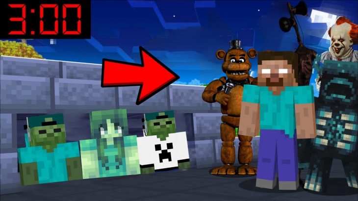 Minecraft HOW TO BUILD a UNDERGROUND HOUSE FROM FORBIDDEN MONSTERS at 3 AM !