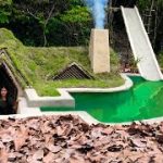 Wow!!! Building Easy Castle Ship Underground House With Living Room And Slide Into Swimming Pool