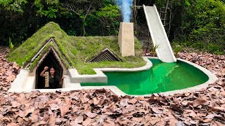 Wow!!! Building Easy Castle Ship Underground House With Living Room And Slide Into Swimming Pool
