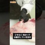 プロの包丁捌き！牛肉肉磨き  #あまみすじ　#うで肉  #コサンカク #さんかく #みすじ【#shorts】