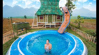 120 Days Build Water Slide With Underground Swimming Pool Around House Made Of 100% – Part 2