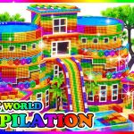 ASMR Video | Build Miniature Castle And Make Water Slide From Rooftop To Swimming Pool