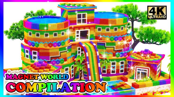 ASMR Video | Build Miniature Castle And Make Water Slide From Rooftop To Swimming Pool