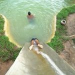 Build Water Slide To Swimming Pool Underground by Hand