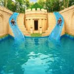 Building Double Underground Water Slide and a Lucky House 2022