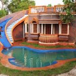 Building Most Modern Water Slide Part Into Swimming Pool & Gorgeous Underground Pool