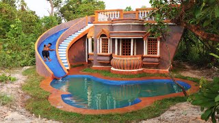 Building Most Modern Water Slide Part Into Swimming Pool & Gorgeous Underground Pool