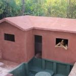 Building Underground House wood structure, Walls​ & roof clay red And Decoration  Living Room